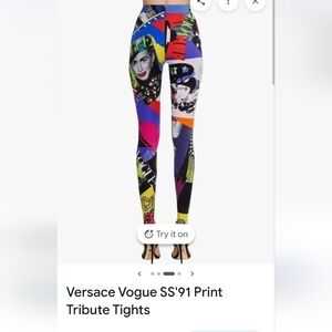 Versace Multicolor Graphic Print Tights